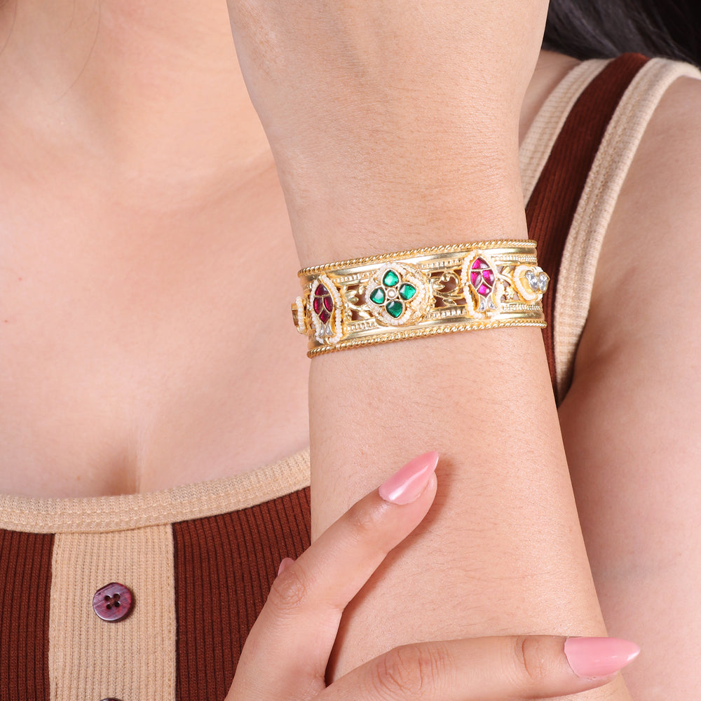 Cuff with Kundan Work Bracelet image 0